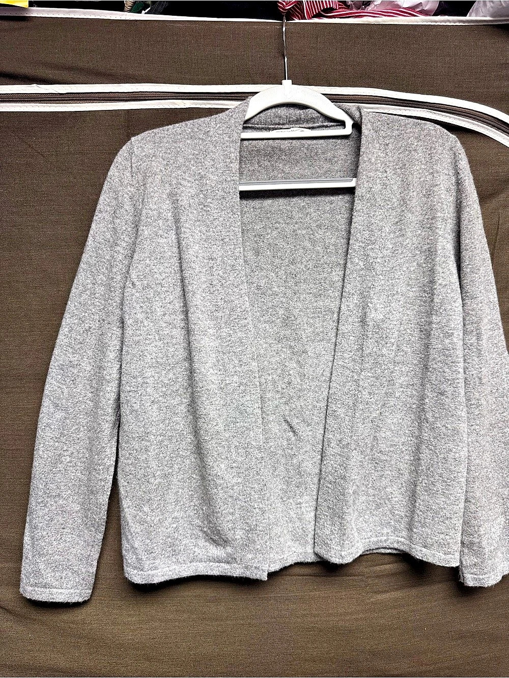 97 Rue des Mimosas 100% Cashmere Gray Open Front Cardigan, XS/S